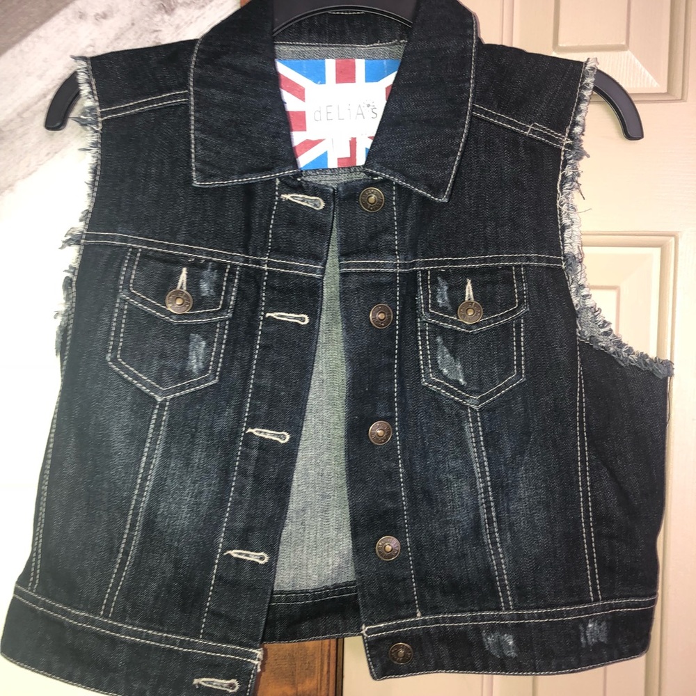 DELIA*S Sleeveless Denim Jacket